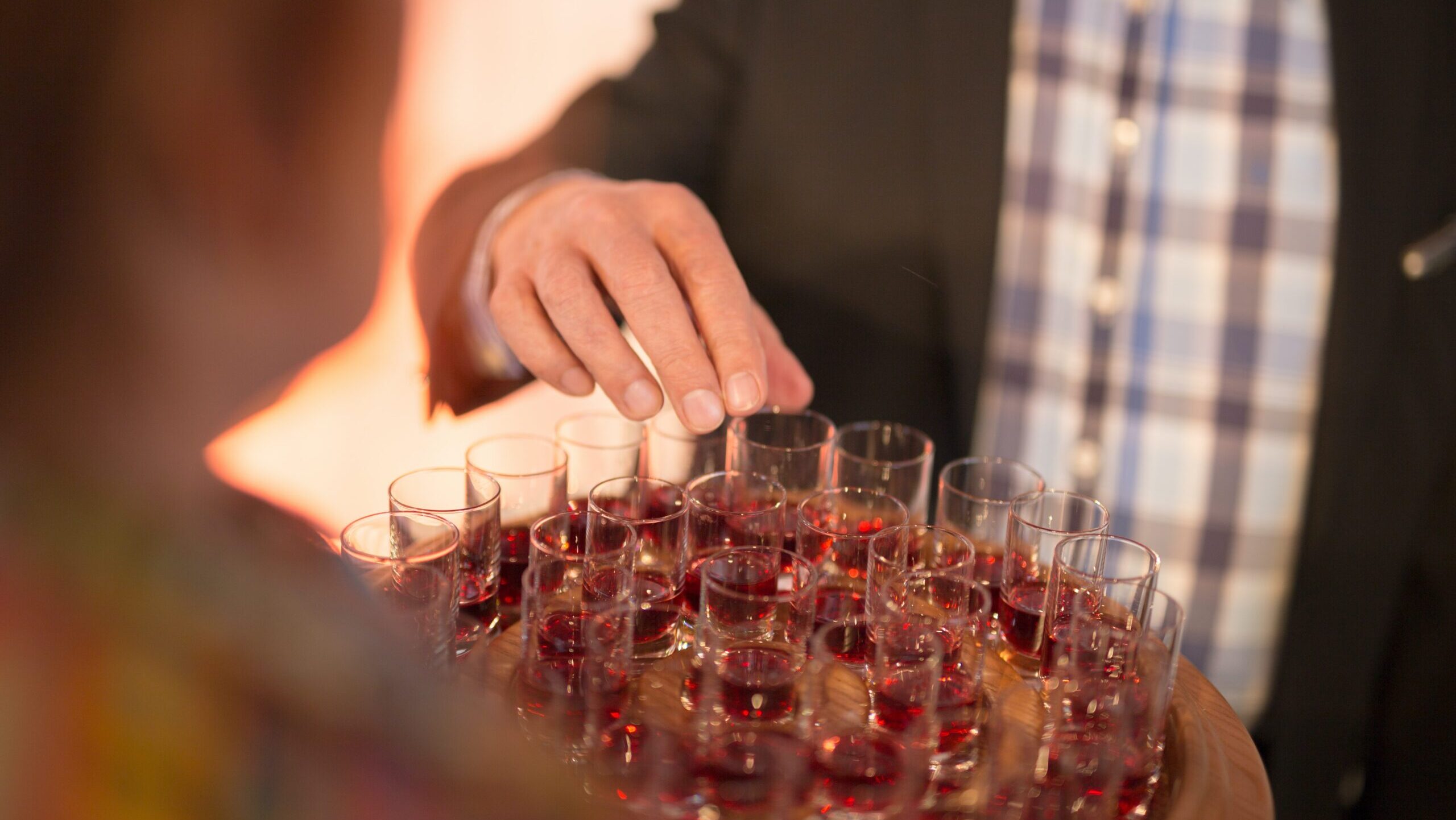 Man selecting the elements of communion